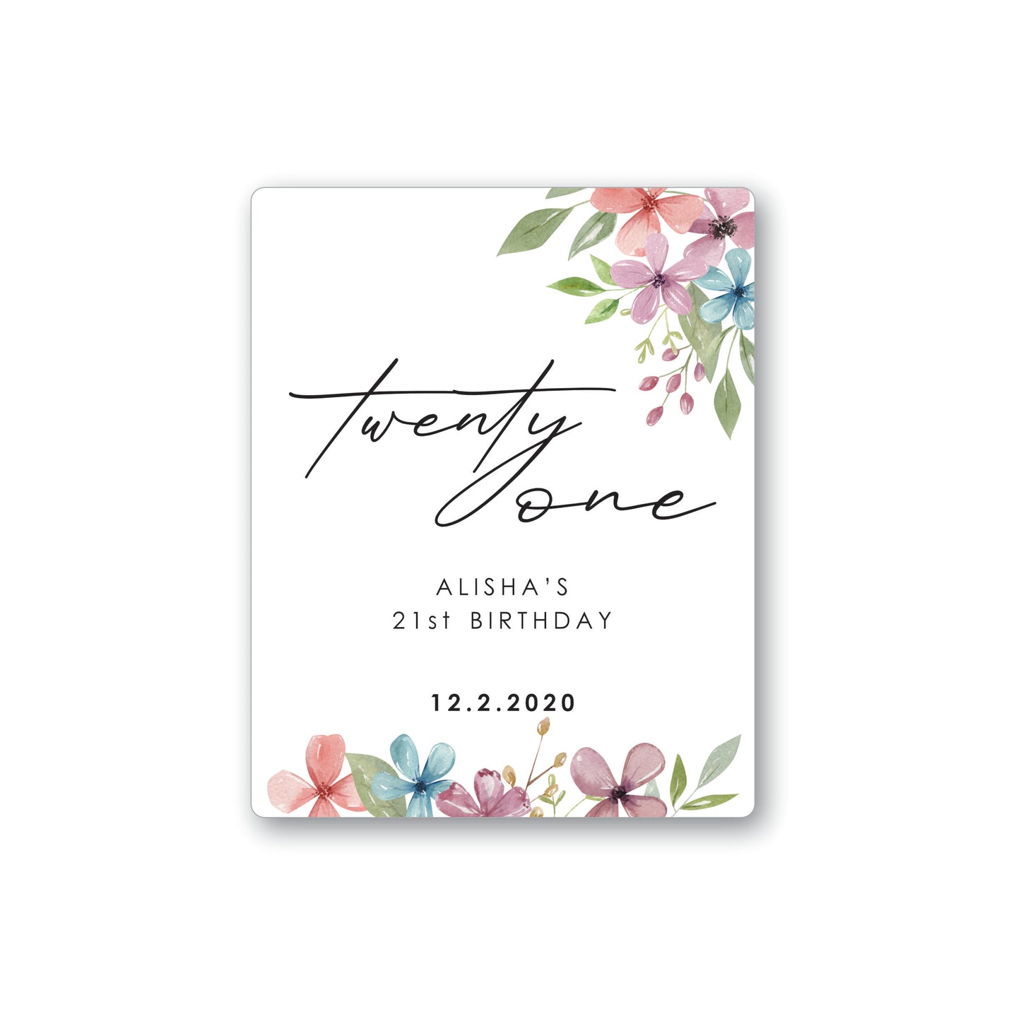 CUSTOM 'Twenty One' Wine label