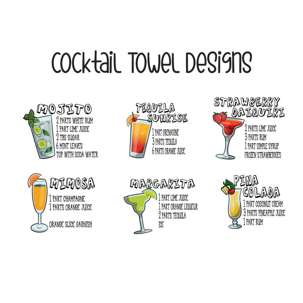 Waffle Towel - Cocktails