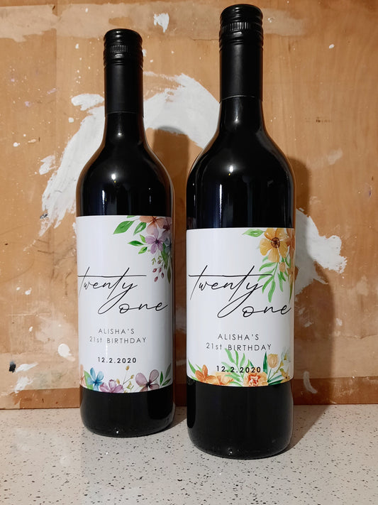 CUSTOM 'Twenty One' Wine label