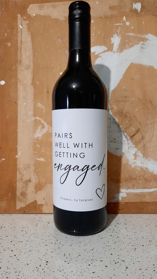 'Engaged' Wine label