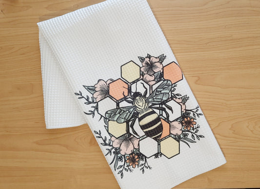 Waffle Towel - Bright Bee